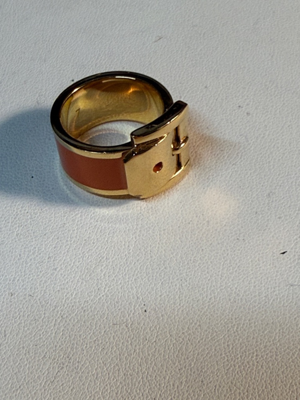 Gold-Tone Belt Buckle Ring Terracotta